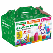 Пластилин-тесто для лепки BRAUBERG KIDS, 34 шт., 1700 г, 2 стека, 10 формочек, 4 штампика, 1 скалка, 10 пакетиков для хранения, 106723 за 875 ₽. Пластилин.  Доставка по РФ. Без переплат!