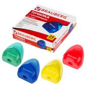 Точилка BRAUBERG BELL с контейнером, пластиковая, конусообразная, цвет корпуса ассорти, 226937 за 19 ₽. Точилки ручные.  Доставка по РФ. Без переплат!