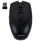 Мышь беспроводная USB, 800/1200/1600 dpi, 5 кнопок + колесо-кнопка, оптическая, SONNEN Q80, черная, 513945 за 338 ₽. Мыши беспроводные компьютерные.  Доставка по РФ. Без переплат!