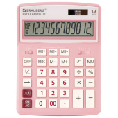 Калькулятор настольный BRAUBERG EXTRA PASTEL-12-PK (206x155 мм), 12 разрядов, двойное питание, РОЗОВЫЙ, 250487 за 838 ₽. Калькуляторы настольные. Доставка по РФ. Без переплат!