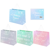 Пакет подарочный (1 шт.) новогодний, 26х13х32 см, "Сияние", ГОЛОГРАФИЯ, ассорти 4 дизайна, ЗОЛОТАЯ СКАЗКА, 592426 за 84 ₽. Пакеты подарочные новогодние.  Доставка по РФ. Без переплат!