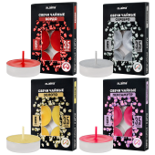 Свечи чайные цветные ROMANTIC ПЕРЛАМУТРОВЫЕ в гильзе КОМПЛЕКТ 6 штук, до 3,5 часов горения, ассорти 4 цвета, LAIMA, 609978 за 56 ₽. Свечи чайные.  Доставка по РФ. Без переплат!