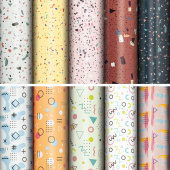 Бумага упаковочная подарочная мелованная "Terrazzo&Memphis", 70х100 см, 10 дизайнов ассорти, ЗОЛОТАЯ СКАЗКА, 592054 за 46 ₽. Бумага упаковочная подарочная.  Доставка по РФ. Без переплат!