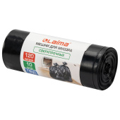 Мешки для мусора 120 л, черные в рулоне 10 штук сверхпрочные, ПВД 80 мкм, 70x110 см, LAIMA, 702664 за 434 ₽. Мешки для мусора универсальные.  Доставка по РФ. Без переплат!