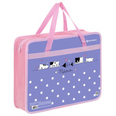 Папка на молнии с ручками BRAUBERG А4, 1 отделение, пластик, 80 мм, "Meow", 272163 за 226 ₽. Папки-сумки с ручками.  Доставка по РФ. Без переплат!