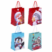 Пакет подарочный НАБОР 4 штуки, новогодний, 18х10х23 см, "Christmas Animals", ЗОЛОТАЯ СКАЗКА, 591956 за 185 ₽. Пакеты подарочные новогодние.  Доставка по РФ. Без переплат!