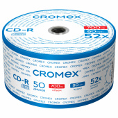 Диски CD-R CROMEX, 700 Mb, 52x, Bulk (термоусадка без шпиля), КОМПЛЕКТ 50 шт., 513773 за 1 304 ₽. Диски CD, DVD, BD (Blu-ray).  Доставка по РФ. Без переплат!