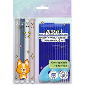 Ручки гелевые стираемые FUNSTER (ФАНСТЕР) "CUTE ANIMALS", СИНИЕ, НАБОР 4 ШТ., 20 стержней, 2 ластика, узел 0,5 мм, линия 0,35 мм, 144436 за 157 ₽. Ручки со стираемыми чернилами.  Доставка по РФ. Без переплат!