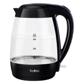 Чайник TEFAL KO450832, 1,7 л, 2400 Вт, закрытый нагревательный элемент, стекло, черный за 7 314 ₽. Чайники.  Доставка по РФ. Без переплат!
