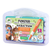 Аквагрим аквамаркеры для лица и тела, 12 цветов, FUNSTER (ФАНСТЕР), пластиковый кейс, 152609 за 284 ₽. Грим для лица и переводные тату.  Доставка по РФ. Без переплат!