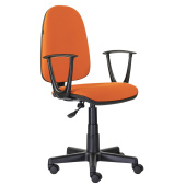 Кресло BRABIX "Prestige Start MG-312", эргономичная спинка, ткань, оранжевое, 531922 за 5 128 ₽. Кресла для персонала.  Доставка по РФ. Без переплат!