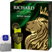 Чай RICHARD "Royal Green" зеленый, 100 пакетиков по 2 г, 610150 за 426 ₽. Чай пакетированный. Доставка по РФ. Без переплат!