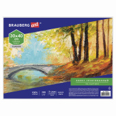 Холст на картоне BRAUBERG ART CLASSIC, 30х40 см, грунтованный, 100% хлопок, мелкое зерно, 190621 за 122 ₽. Холсты на картоне.  Доставка по РФ. Без переплат!