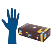 Перчатки латексные смотровые 25 пар (50 штук), размер 7-8, M (средний), синие, SAFE&CARE High Risk DL/TL210 за 895 ₽. Перчатки медицинские.  Доставка по РФ. Без переплат!