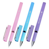 Ручка гелевая с грипом BRAUBERG "VIVID PASTEL", СИНЯЯ, корпус ассорти, игольчатый узел 0,5 мм, линия письма 0,35 мм, 144539 за 54 ₽. Ручки гелевые неавтоматические.  Доставка по РФ. Без переплат!