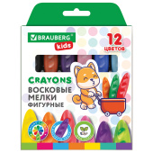 Восковые мелки фигурные BRAUBERG KIDS "Батоны", 12 цветов, 273093 за 171 ₽. Мелки восковые.  Доставка по РФ. Без переплат!
