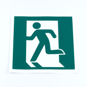 Знак эвакуационный "Выход здесь (лево)", КОМПЛЕКТ 5 штук, 200х200 мм, фотолюминесцентный, пленка, Е01-01 за 485 ₽. Знаки эвакуационные.  Доставка по РФ. Без переплат!