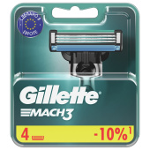 Сменные кассеты для бритья 4 шт., GILLETTE (Жиллет) "Mach3", для мужчин за 2&nbsp;357 ₽. Сменные кассеты, лезвия.  Доставка по РФ. Без переплат!