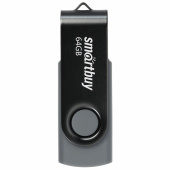 Флеш-диск 64 GB SMARTBUY Twist USB 2.0, черный, SB064GB2TWK за 640 ₽. Флеш-диски USB. Доставка по РФ. Без переплат!