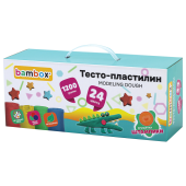 Тесто-пластилин для лепки СУПЕР ПЛАСТИЧНОЕ, 24 цвета, 1200 г, крышки-штампики, BAMBOX (БАМБОКС), 107249 за 647 ₽. Пластилин.  Доставка по РФ. Без переплат!