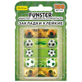 Закладки клейкие Z-сложения FUNSTER (ФАНСТЕР) "Футбол", 45х12 мм, 100 шт. (5 цветов х 20 листов), в диспенсере, 116698 за 99 ₽. Закладки самоклеящиеся.  Доставка по РФ. Без переплат!