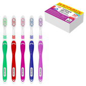 Зубная щетка средней жесткости (ассорти 4 цвета), КОМПЛЕКТ 50 шт., LAIMA DENT, 609691 за 783 ₽. Зубные щетки.  Доставка по РФ. Без переплат!