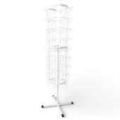 Стойка напольная для рекламных материалов (188х54х54 см), на 32 лотка, сетчатая, вращающаяся, белая, А-29-ТМ за 13&nbsp;367 ₽. Стойки напольные для каталогов, журналов и рекламы.  Доставка по РФ. Без переплат!