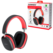 Наушники беспроводные накладные полноразмерные раздвижные мультирежимные, SONNEN HP-B12BR, Bluetooth 5.4, черный/коралловый, 514128 за 1 228 ₽. Гарнитуры беспроводные.  Доставка по РФ. Без переплат!
