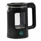 Чайник BQ (БИ-КЬЮ) KT2000G, 1,5 л, 1500 Вт, закрытый нагревательный элемент, стекло, черный, 86196739 за 1 926 ₽. Чайники.  Доставка по РФ. Без переплат!
