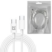Кабель USB Type-C-Type-C, 60 Вт, белый, 2 м, DEFENDER F182, 87538 за 212 ₽. Кабели USB - MicroUSB/Apple/Type-C.  Доставка по РФ. Без переплат!