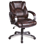 Кресло офисное BRABIX "Eldorado EX-504", экокожа, коричневое, 530875 за 16&nbsp;008 ₽. Кресла для руководителей.  Доставка по РФ. Без переплат!