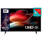 Телевизор HISENSE 55A6K, 55" (139 см), 3840x2160, 4K, 16:9, Vidaa, Wi-Fi, черный за 45&nbsp;643 ₽. Телевизоры.  Доставка по РФ. Без переплат!