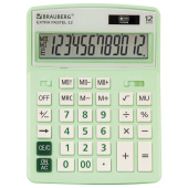 Калькулятор настольный BRAUBERG EXTRA PASTEL-12-LG (206x155 мм), 12 разрядов, двойное питание, МЯТНЫЙ, 250488 за 988 ₽. Калькуляторы настольные.  Доставка по РФ. Без переплат!