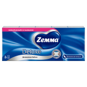 Платочки бумажные носовые ZEMMA/ZEWA Deluxe 3-слойные, СПАЙКА 10 пачек по 10 шт., 21х21 см, 511741 за 218 ₽. Платки носовые.  Доставка по РФ. Без переплат!
