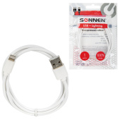 Кабель USB2.0 – Lightning, 1 м, SONNEN, медь, для передачи данных и зарядки, белый, 513559 за 129 ₽. Кабели USB - MicroUSB/Apple/Type-C.  Доставка по РФ. Без переплат!