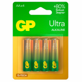 Батарейки КОМПЛЕКТ 4 шт., GP Ultra G-Tech, AA (LR6, 15А), алкалиновые, пальчиковые, 15AUA21-2CRSBC4 за 306 ₽. Батарейки.  Доставка по РФ. Без переплат!