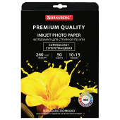 Фотобумага PREMIUM суперглянцевая, 10х15 см, 260 г/м2, односторонняя, 50 листов, BRAUBERG, 363999 за 393 ₽. Фотобумага.  Доставка по РФ. Без переплат!