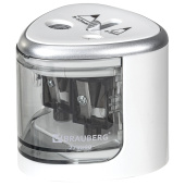 Точилка электрическая BRAUBERG DUAL (для 2 диаметров карандашей!), 4 батарейки АА, белая, 270580 за 656 ₽. Точилки электрические.  Доставка по РФ. Без переплат!