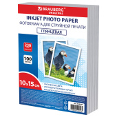 Фотобумага глянцевая, 10х15 см, 230 г/м2, односторонняя, 100 листов, ПАКЕТ, BRAUBERG ORIGINAL, 364409 за 199 ₽. Фотобумага.  Доставка по РФ. Без переплат!