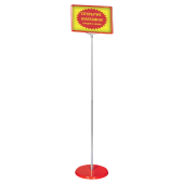 Стойка-инфодержатель напольная (ценникодержатель), 210x300 мм, А4, сталь, КРАСНАЯ, BRAUBERG, 291036 за 1&nbsp;201 ₽. Держатели и рамки напольные.  Доставка по РФ. Без переплат!