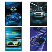 Блокнот А5 (146х206 мм), 60 л., гребень, картон, клетка, BRAUBERG KIDS, "Racing", 114363 за 68 ₽. Блокноты детские.  Доставка по РФ. Без переплат!