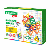 Магнитный конструктор BIG MAGNETIC BLOCKS-64, 64 детали, с колесной базой, BRAUBERG KIDS, 663847 за 2 514 ₽. Конструкторы.  Доставка по РФ. Без переплат!
