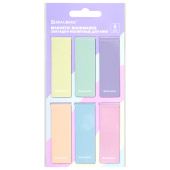 Закладки для книг МАГНИТНЫЕ, "PASTEL", набор 6 штук, 60x20 мм, BRAUBERG, 117013 за 64 ₽. Закладки для книг.  Доставка по РФ. Без переплат!