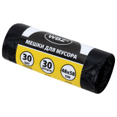 Мешки для мусора 30 л, черные, в рулоне 30 штук, ПНД 10 мкм, 48x58 см, WBZ (ВБЗ), 702651 за 69 ₽. Мешки для мусора универсальные.  Доставка по РФ. Без переплат!