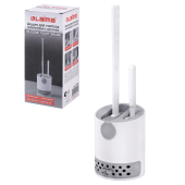 Ершик для унитаза силиконовый (плоский) + щеточка, напольный / настенное крепление, LAIMA, 700561 за 546 ₽. Ершики для унитаза.  Доставка по РФ. Без переплат!