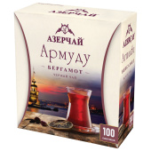 Чай АЗЕРЧАЙ "Армуду" черный с бергамотом, 100 пакетиков по 1,6 г, 420535 за 385 ₽. Чай пакетированный.  Доставка по РФ. Без переплат!