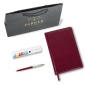Ручка шариковая PARKER "Jotter Plastic CT", корпус красный, ежедневник А5 красный, пакет, 880897 за 1 987 ₽. Ручки шариковые подарочные.  Доставка по РФ. Без переплат!