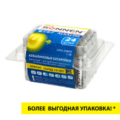 Батарейки КОМПЛЕКТ 24 шт, SONNEN Alkaline, ААА (LR03, 24А), алкалиновые, мизинчиковые, короб, 455096 за 515 ₽. Батарейки.  Доставка по РФ. Без переплат!