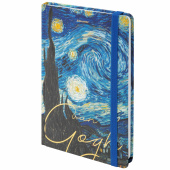 Блокнот с резинкой в клетку 96 л., А5 (145х203 мм), твердая обложка с фольгой, BRAUBERG, "Van Gogh", 113728 за 557 ₽. Блокноты в книжном переплете. Доставка по РФ. Без переплат!