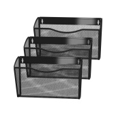 Лотки для бумаг настенные 3 штуки, формат А4, BRAUBERG "Germanium", черные, 237968 за 2&nbsp;763 ₽. Лотки настенные металлические.  Доставка по РФ. Без переплат!